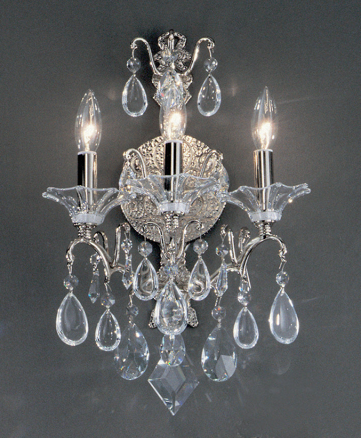 Classic Lighting 9055 CH CRD Garden of Versailles Crystal Wall Sconce in Chrome