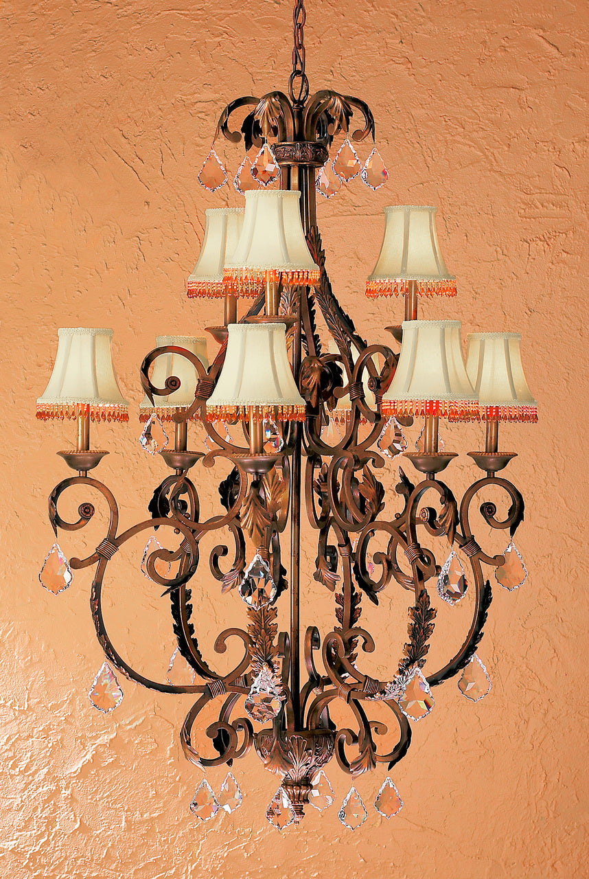 Classic Lighting 92209 CPB SC Asheville Crystal Chandelier in Copper Bronze