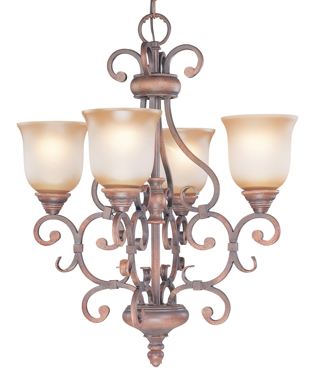 Classic Lighting 92234 HRM Eagle Pointe Wrought Iron Chandelier in Hand-Rubbed Mahogany