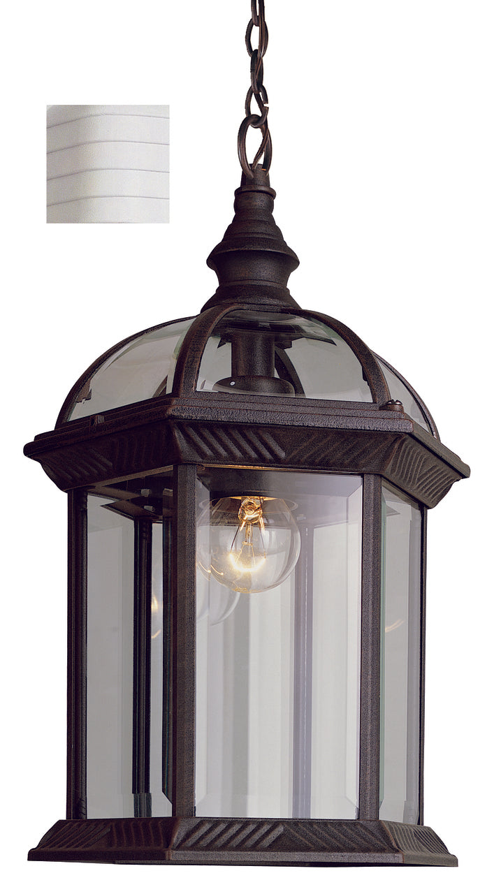 Trans Globe Lighting 4183 WH Wentworth 17.5" Outdoor White Traditional Hanging Lantern with Beveled Glass Sides