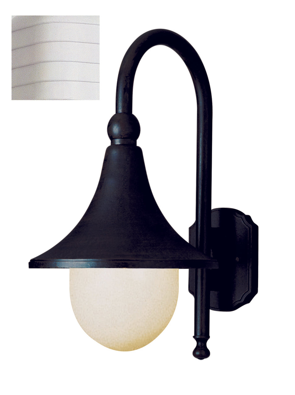Trans Globe Lighting 4775 WH Promenade 18" Outdoor White Transitional  Wall Lantern with Opal Polycarbonate Globe Shade