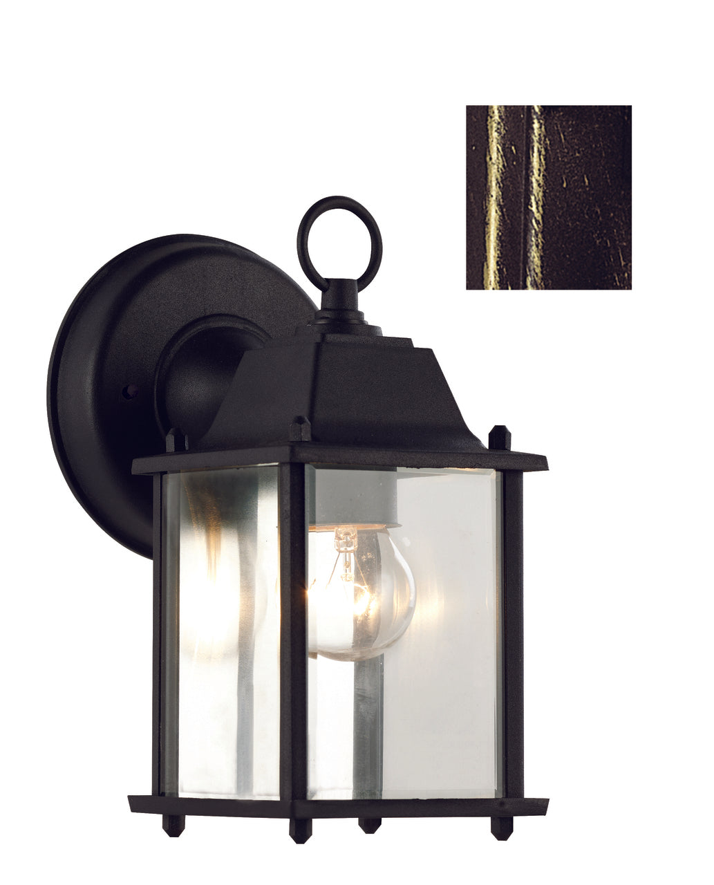Trans Globe Lighting 40455 BG Patrician 8" Outdoor Black Gold Traditional Wall Lantern