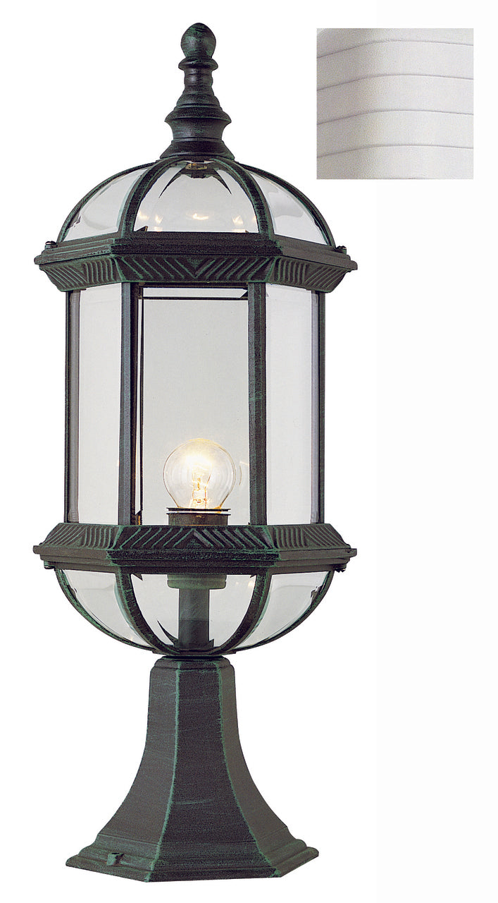 Trans Globe Lighting 4182 WH Wentworth 21" Outdoor White Traditional Postmount Lantern with Beveled Glass Sides