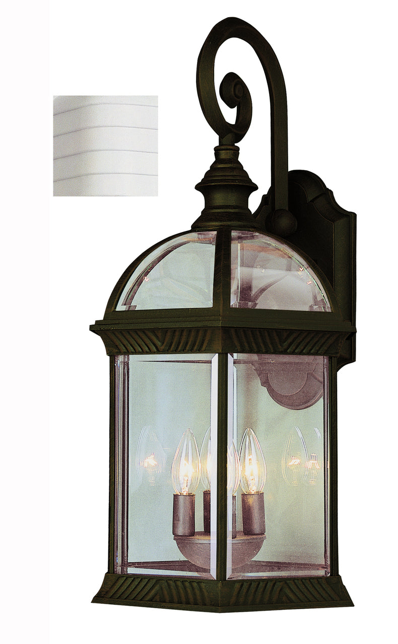 Trans Globe Lighting 44181 WH Wentworth 19" Outdoor White Traditional Wall Lantern with Beveled Glass Sides