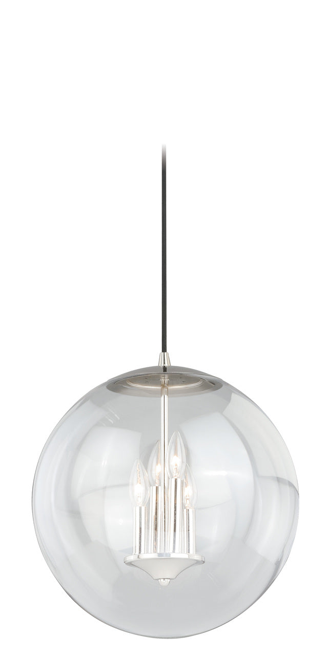 Vaxcel P0124 630 Series 15-3/4" Pendant in Polished Nickel with Clear Glass