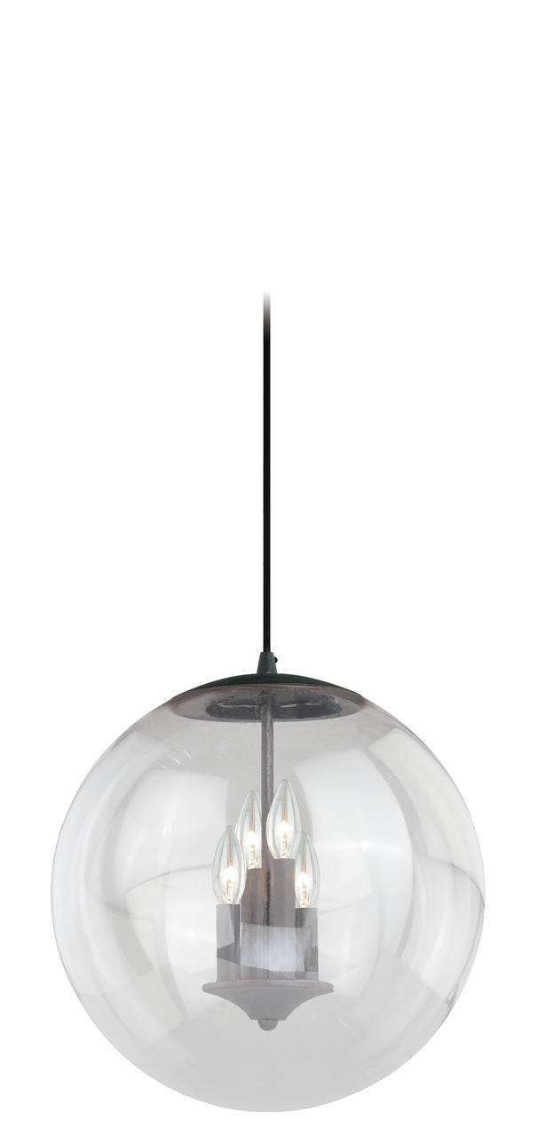 Vaxcel P0126 630 Series 15-3/4" Pendant in Black Iron with Clear Glass