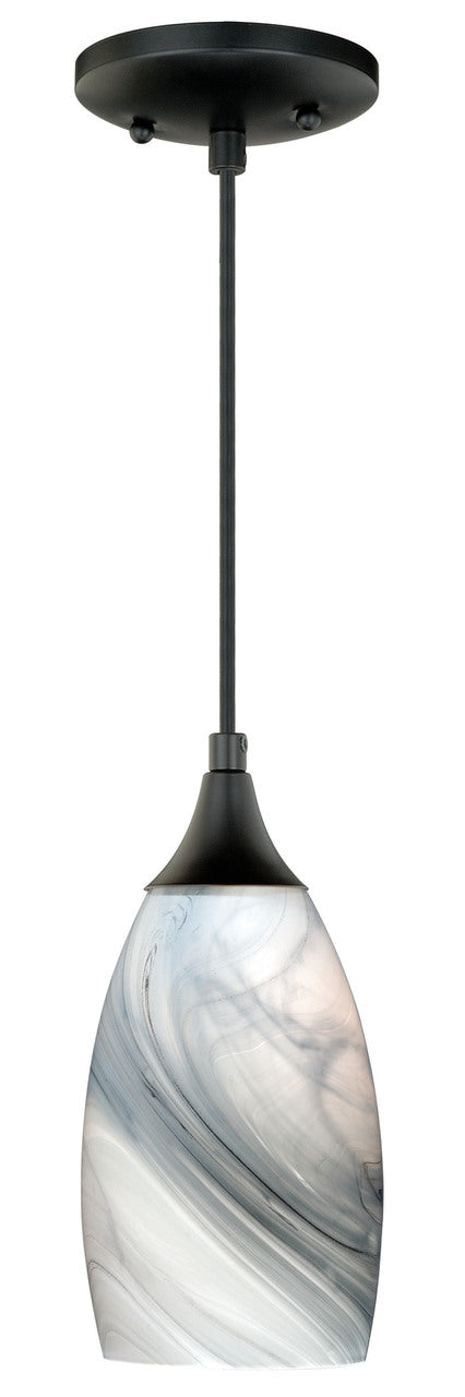 Vaxcel P0175 Milano Mini Pendant with Marble Swirl Glass