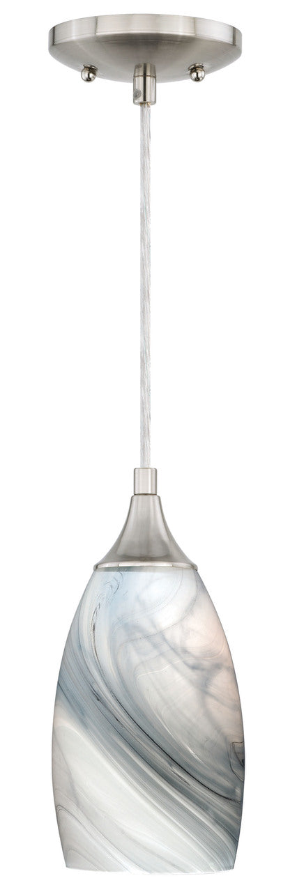 Vaxcel P0176 Milano Mini Pendant with Marble Swirl Glass