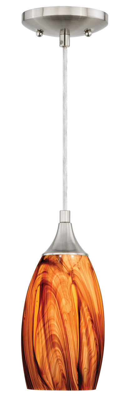 Vaxcel P0178 Milano Mini Pendant with Smoky Fire Glass