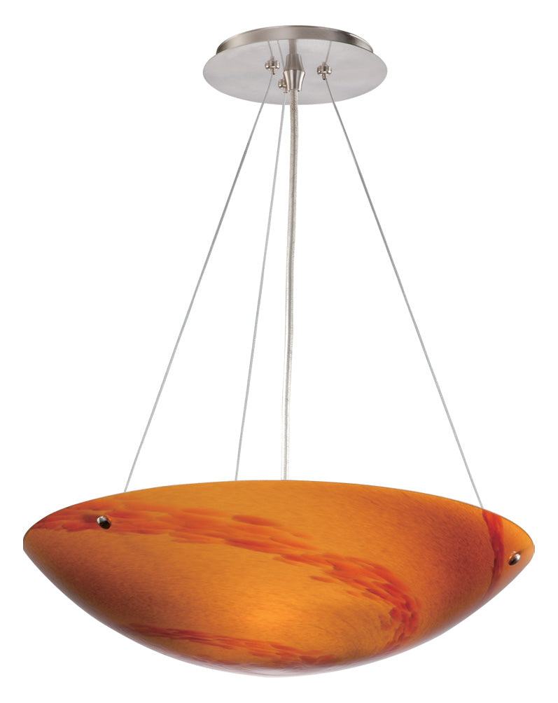 Vaxcel PD53212SN Milano 16" Pendant with Lava Swirl Glass