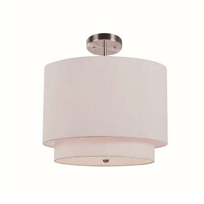 Trans Globe Lighting PND-801 IV 15" Indoor Ivory and Brushed Nickel Contemporary Pendant