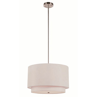 Trans Globe Lighting PND-802 IV 18" Indoor Ivory and Brushed Nickel Contemporary Pendant