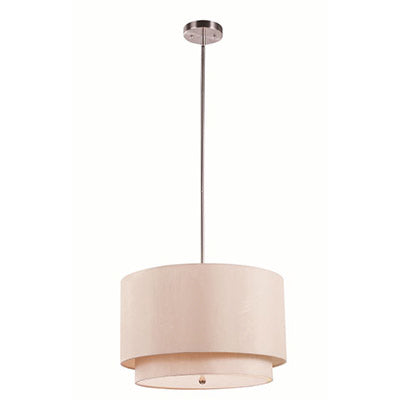 Trans Globe Lighting PND-802 TP 18" Indoor Taupe and Brushed Nickel Contemporary Pendant