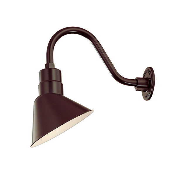 Millennium Lighting RAS10-ABR(Shade Only) R Series Angle Warehouse Shade Light in Architectural Bronze. Wall Mount-Goose Neck (RGN) and Wire Guard (RWG) Sold Separately