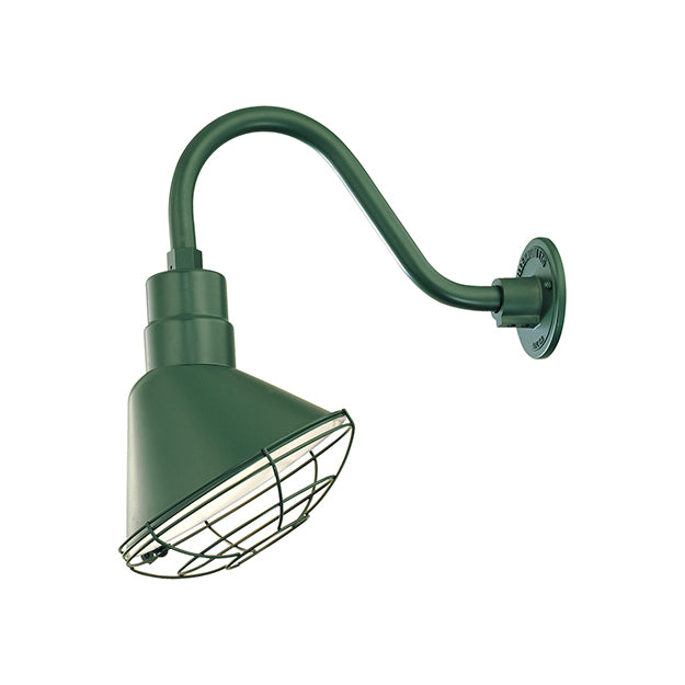 Millennium Lighting RAS10-SG (Shade Only)R Series Angle Warehouse Shade Light in Satin Green. Wall Mount-Goose Neck (RGN) and Wire Guard (RWG) Sold Separately