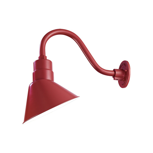 Millennium Lighting RAS10-SR (Shade Only) R Series  Angle Warehouse Shade Light in Satin Red. Wall Mount-Goose Neck (RGN) and Wire Guard (RWG) Sold Separately