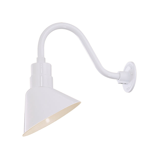 Millennium Lighting RAS10-WH (Shade Only) R Series Angle Warehouse Shade Light in White. Wall Mount-Goose Neck (RGN) and Wire Guard (RWG) Sold Separately