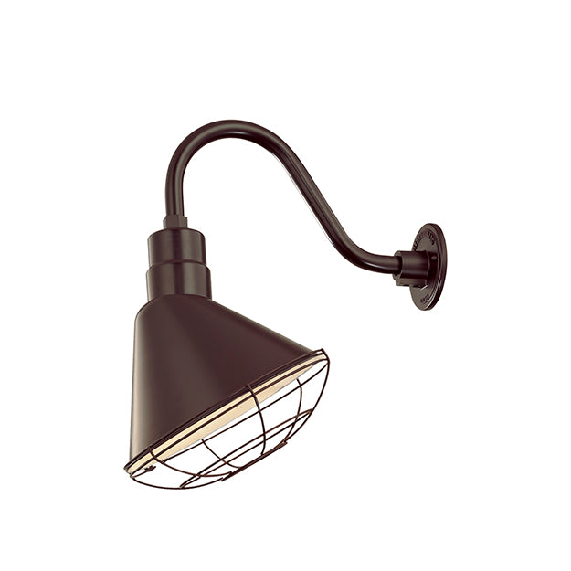 Millennium Lighting RAS12-ABR(Shade Only)  R Series Angle Warehouse Shade Light in Architectural Bronze. Wall Mount-Goose Neck (RGN) and Wire Guard (RWG) Sold Separately