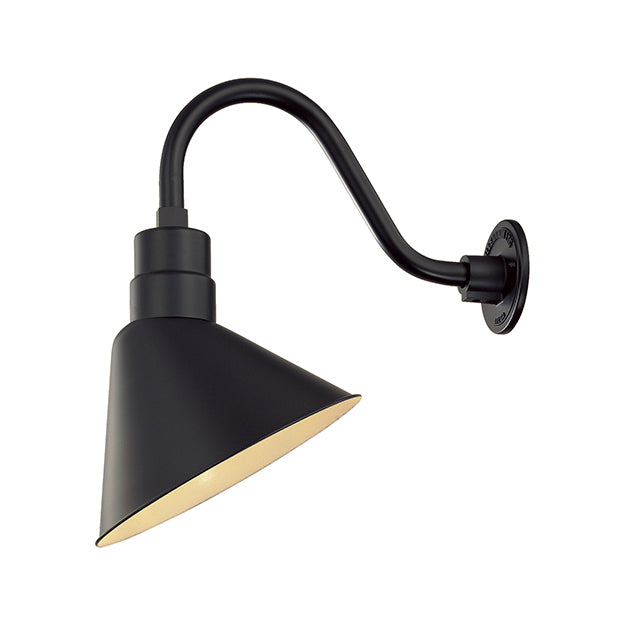 Millennium Lighting RAS12-SB(Shade Only)  R Series Angle Warehouse Shade Light in Satin Black.      Wall Mount-Goose Neck (RGN) and Wire Guard (RWG) Sold Separately