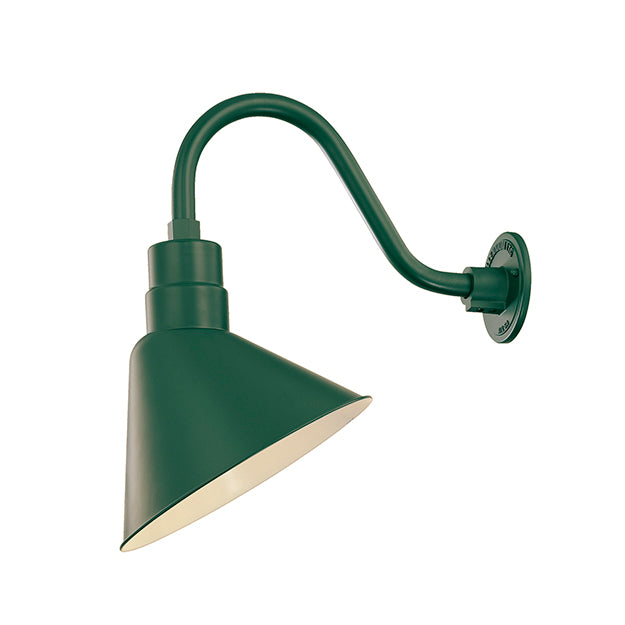 Millennium Lighting RAS12-SG(Shade Only)  R Series Angle Warehouse Shade Light in Satin Green. Wall Mount-Goose Neck (RGN) and Wire Guard (RWG) Sold Separately
