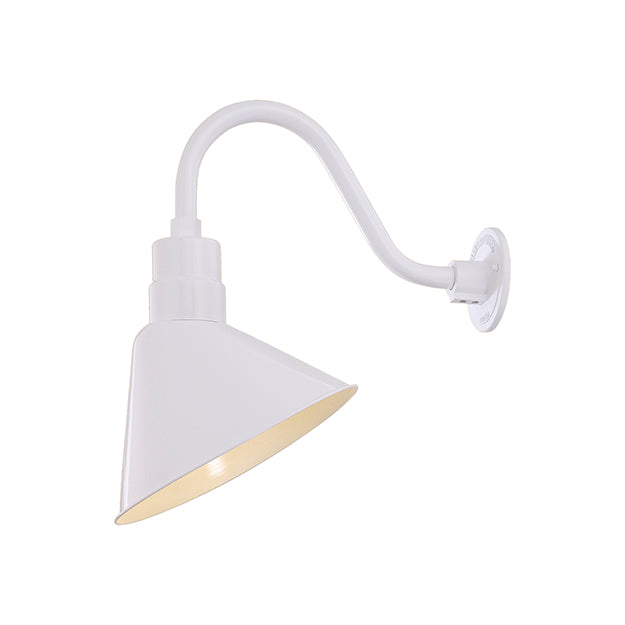 Millennium Lighting RAS12-WH(Shade Only)  R Series Angle Warehouse Shade Light in White. Wall Mount-Goose Neck (RGN) and Wire Guard (RWG) Sold Separately