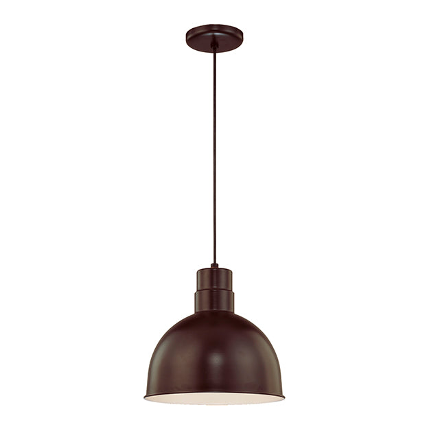 Millennium Lighting RDBC12-ABR R Series 12" Industrial Nautical Pendant with Bronze Finish(Wire Guard RWG12 is Optional)
