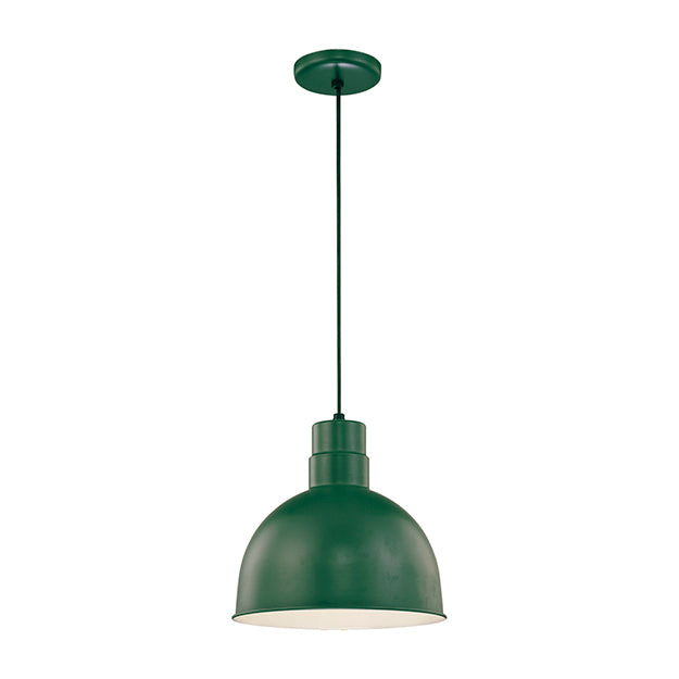Millennium Lighting RDBC12-SG R Series 12" Industrial Nautical Pendant with Satin Green Finish(Wire Guard RWG12 is Optional)