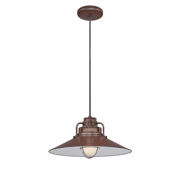 Millennium Lighting RRRC18-ABR R Series 18" Bronze Industrial Pendant with Etched Glass
