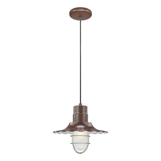 Millennium Lighting RRWC12-ABR R Series 12" Bronze Industrial Pendant with Ribbed Shade