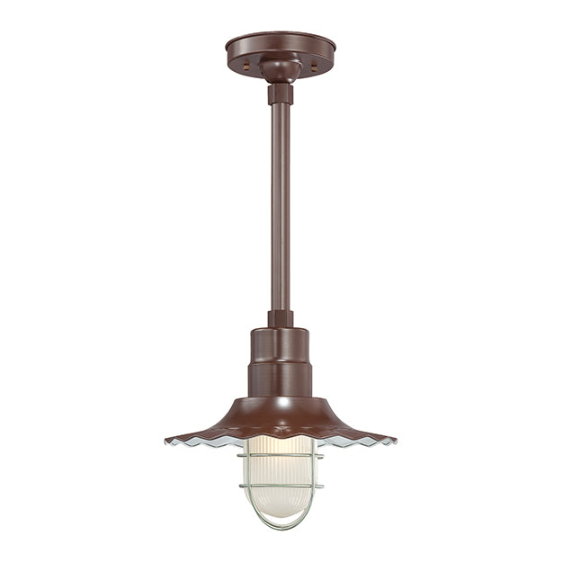 Millennium Lighting RRWS12-ABR R Series 12" Industrial Pendant with Ribbed Shade and Bronze Finish