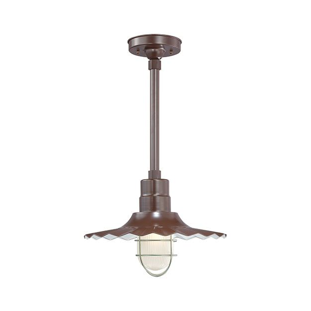 Millennium Lighting RRWS15-ABR R Series 15" Industrial Pendant with Ribbed Shade and Bronze Finish
