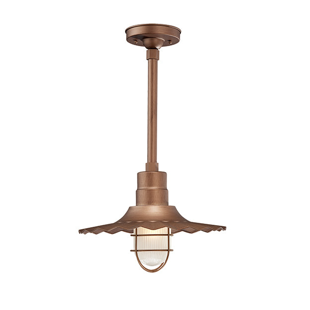 Millennium Lighting RRWS15-CP R Series 15" Industrial Pendant with Ribbed Shade and Copper Finish