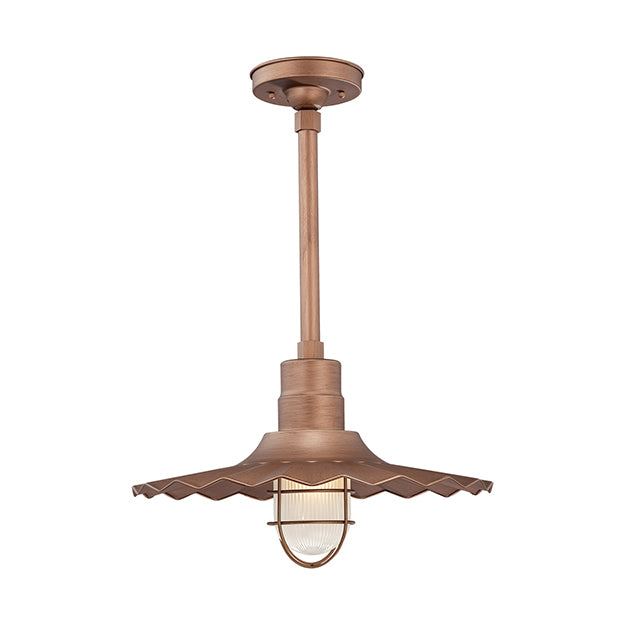 Millennium Lighting RRWS18-CP R Series 18" Industrial Pendant with Ribbed Shade and Copper Finish