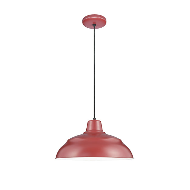 Millennium Lighting RWHC14-SR R Series Warehouse Industrial Pendant in Satin Red - 14" Diameter(Wire Guard RWG Sold Separately)
