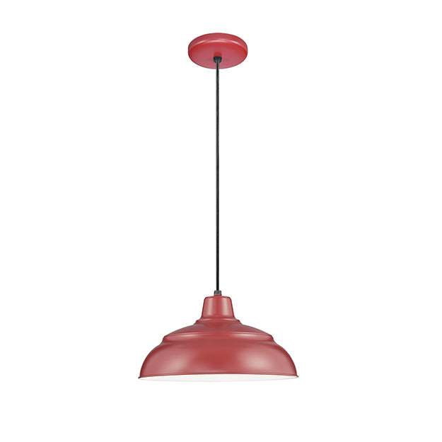 Millennium Lighting RWHC17-SR R Series Warehouse Industrial Pendant in Satin Red - 17" Diameter(Wire Guard RWG Sold Separately)