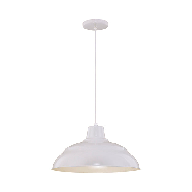 Millennium Lighting RWHC17-WH R Series Warehouse Industrial Pendant in White - 17" Diameter(Wire Guard RWG Sold Separately)