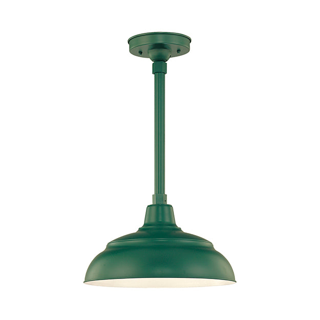Millennium Lighting RWHS14-SG R Series 14" Diameter Industrial Satin Green Dome Shade - Dome Shade Only(May be ceiling hung with stem RS-, canopy kit RSCK and Wire Guard RWG . May be wall hung with Goose Neck RGN)