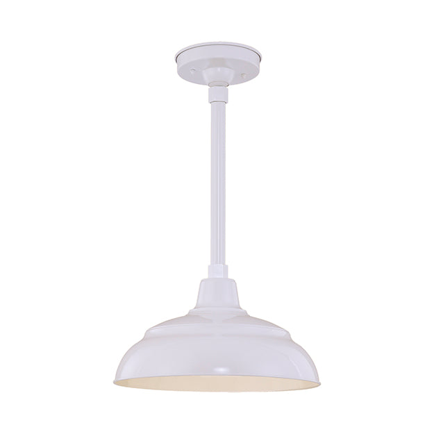 Millennium Lighting RWHS14-WH R Series 14" Diameter Industrial White Dome Shade - Dome Shade Only(May be ceiling hung with stem RS-, canopy kit RSCK and Wire Guard RWG . May be wall hung with Goose Neck RGN)