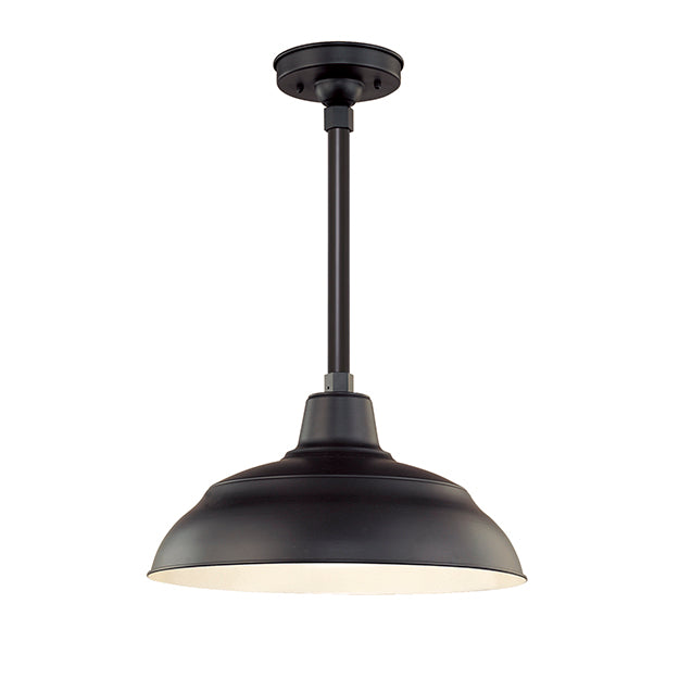 Millennium Lighting RWHS17-SB R Series 17" Diameter Industrial Satin Black Dome Shade - Dome Shade Only(May be ceiling hung with stem RS-, canopy kit RSCK and Wire Guard RWG . May be wall hung with Goose Neck RGN)