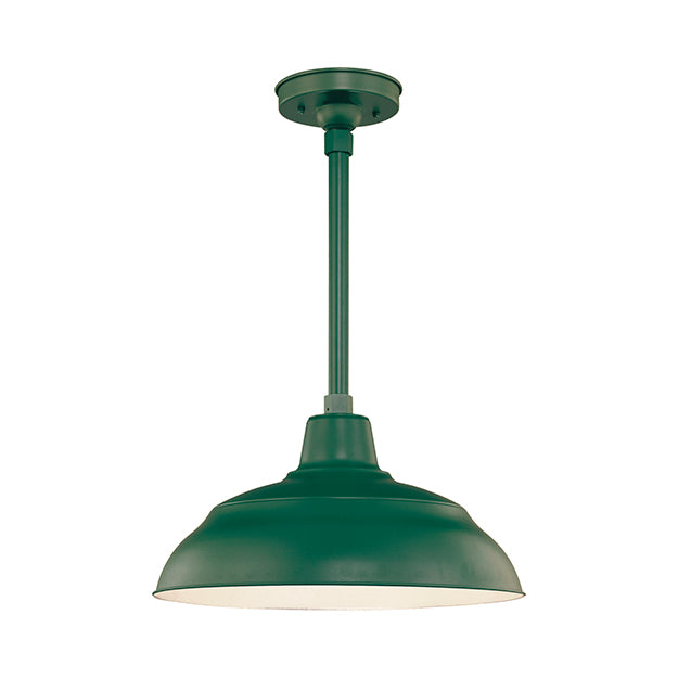 Millennium Lighting RWHS17-SG R Series 17" Diameter Industrial Satin Green Dome Shade - Dome Shade Only(May be ceiling hung with stem RS-, canopy kit RSCK and Wire Guard RWG . May be wall hung with Goose Neck RGN)