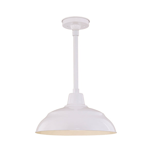 Millennium Lighting RWHS17-WH R Series 17" Diameter Industrial White Dome Shade - Dome Shade Only(May be ceiling hung with stem RS-, canopy kit RSCK and Wire Guard RWG . May be wall hung with Goose Neck RGN)