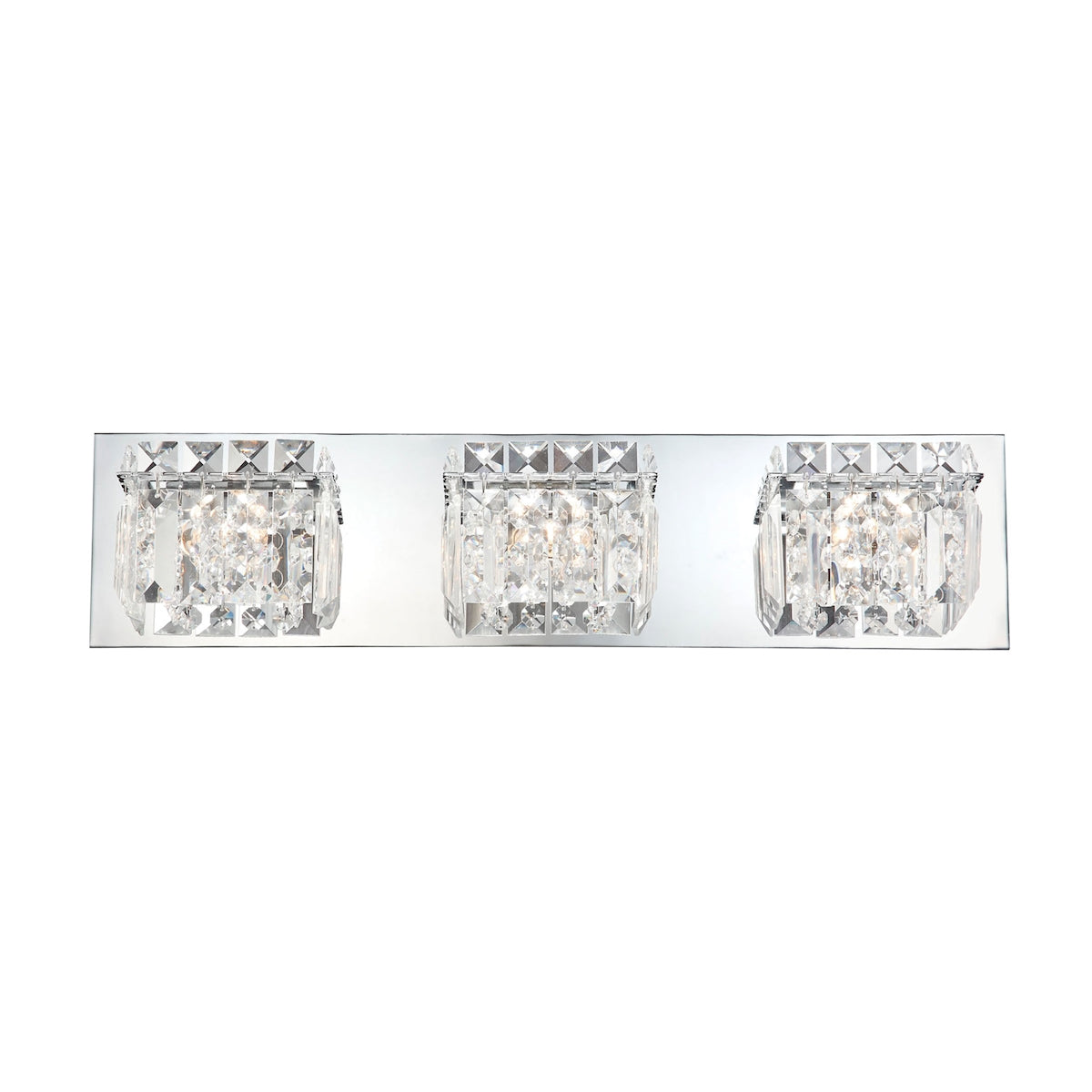 ELK Lighting BV1003-0-15 Crown 3-Light Vanity Sconce in Chrome with Clear Crystal