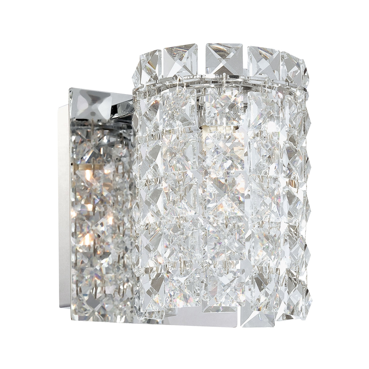 ELK Lighting BV1301-0-15 Queen Crown 1-Light Vanity Sconce in Chrome with Clear Crystal