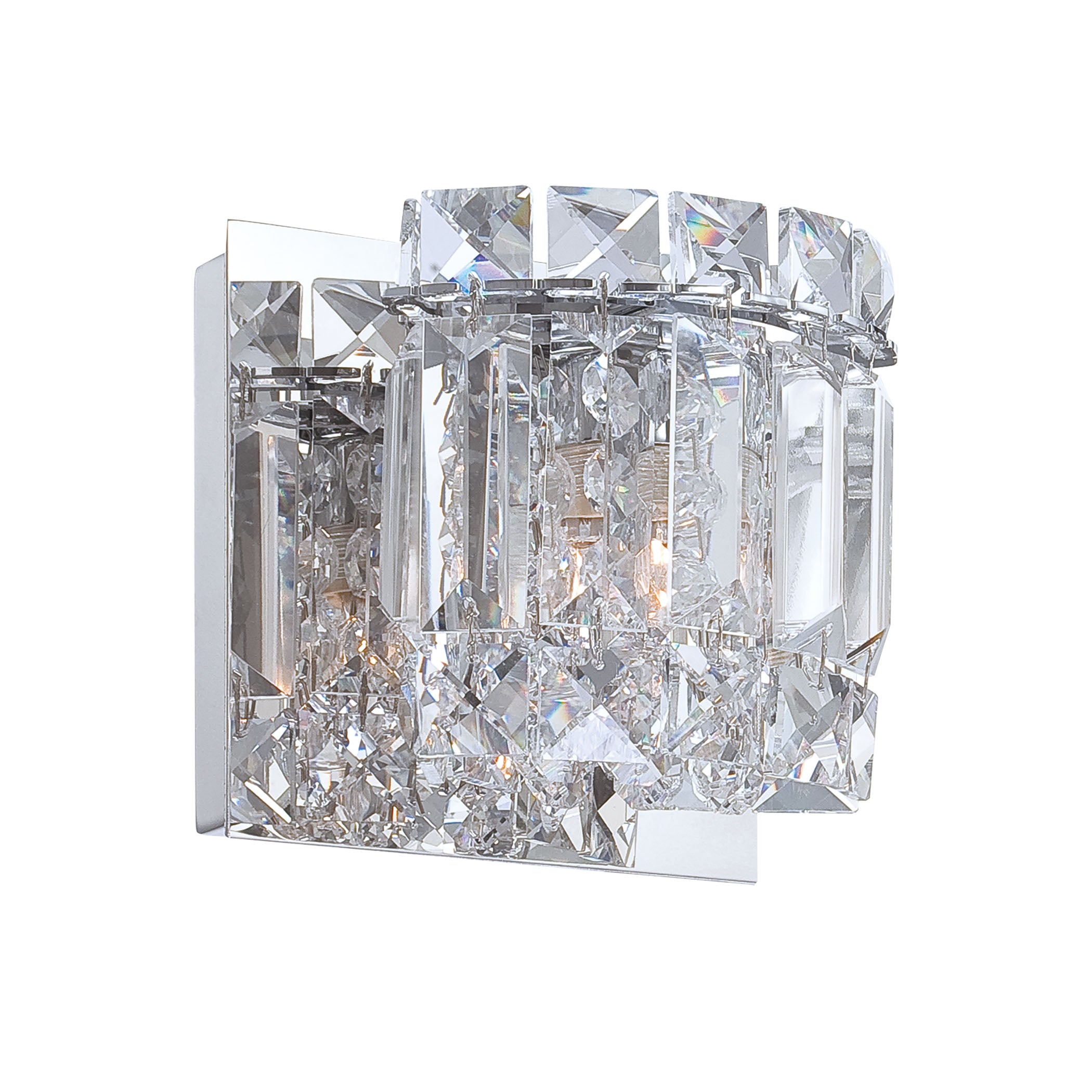 ELK Lighting BV1321-0-15 Dutchess 1-Light Vanity Sconce in Chrome with Clear Crystal Strand Shade