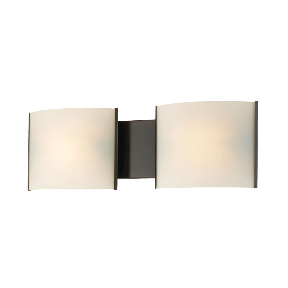 ELK Lighting BV712-10-45 Pannelli 2-Light Vanity Sconce in Oil Rubbed Bronze with Hand-formed White Opal Glass
