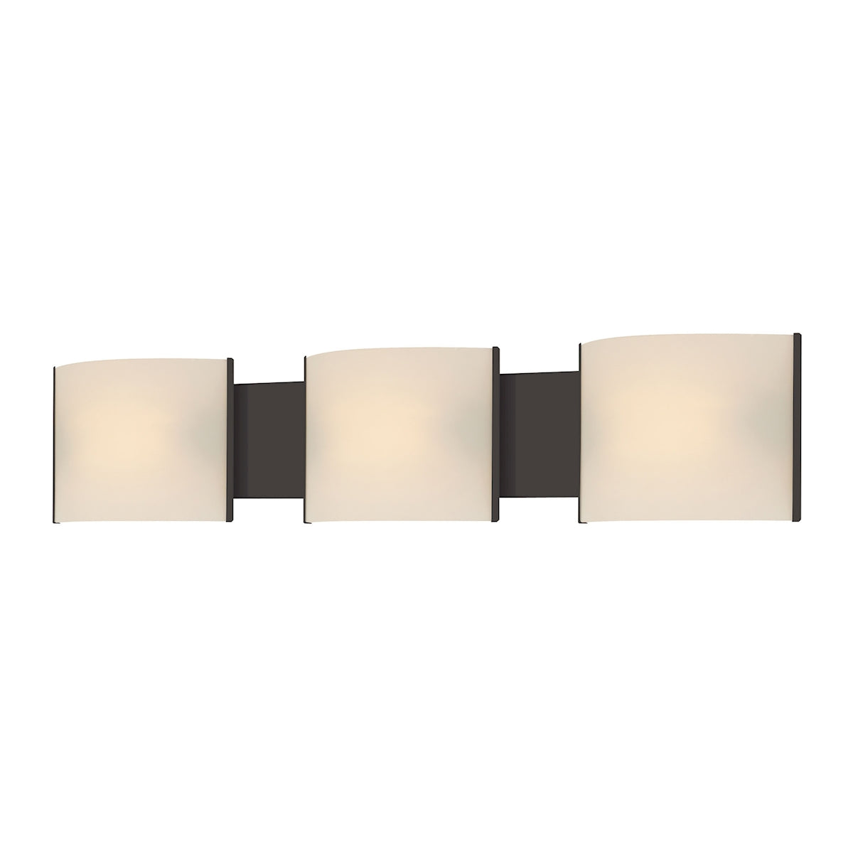 ELK Lighting BV713-10-45 Pannelli 3-Light Vanity Sconce in Oil Rubbed Bronze with Hand-formed White Opal Glass