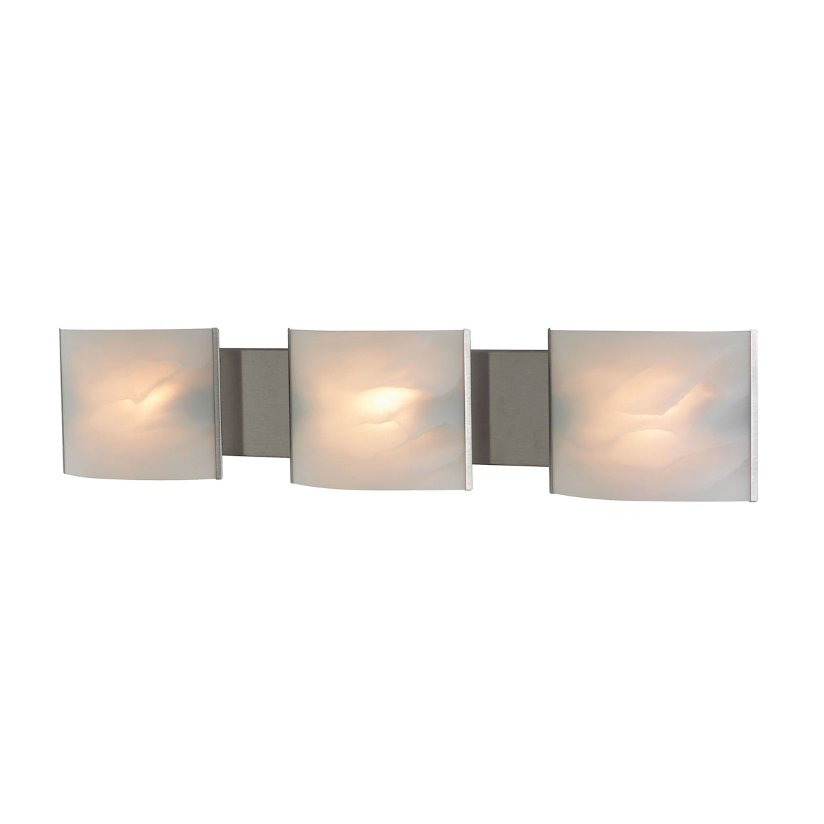 ELK Lighting BV713-6-16 Pannelli 3-Light Vanity Sconce in Stainless Steel with Hand-formed White Alabaster Glass
