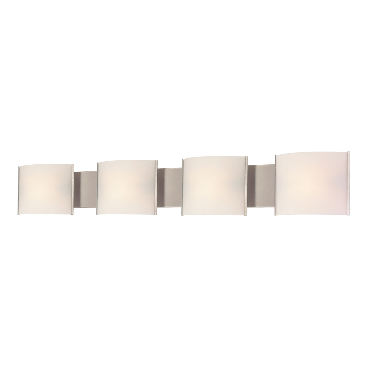 ELK Lighting BV714-10-16 Pannelli 4-Light Vanity Sconce in Stainless Steel with Hand-formed White Opal Glass