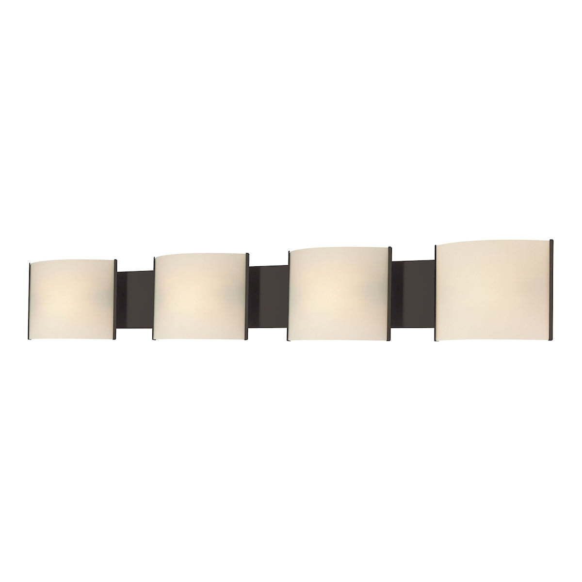 ELK Lighting BV714-10-45 Pannelli 4-Light Vanity Sconce in Oil Rubbed Bronze with Hand-formed White Opal Glass