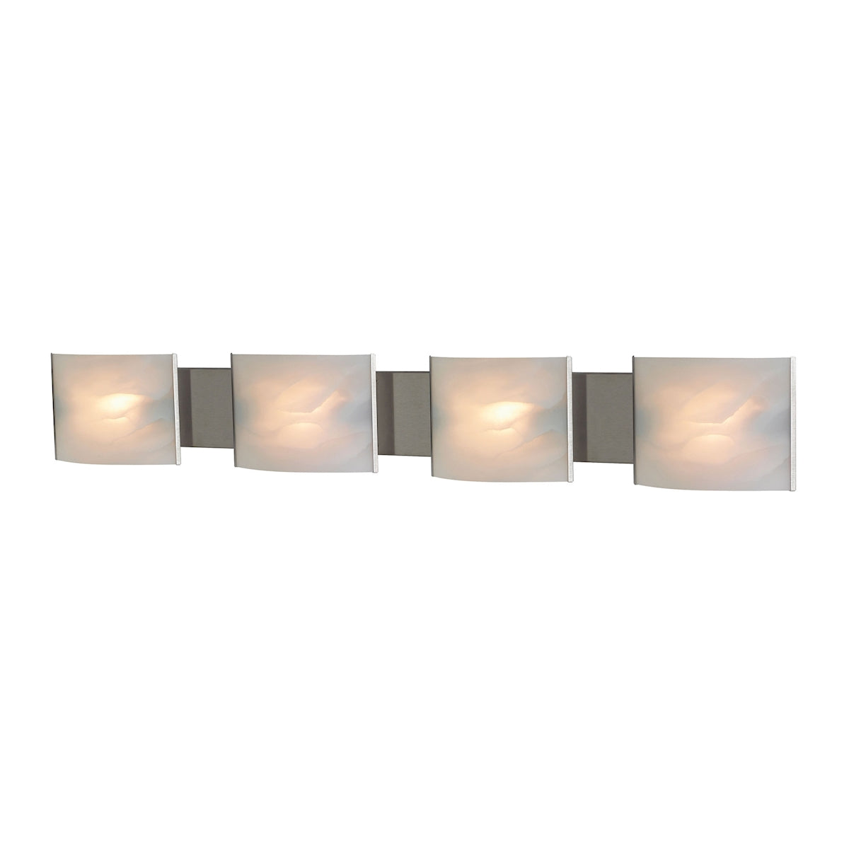 ELK Lighting BV714-6-16 Pannelli 4-Light Vanity Sconce in Stainless Steel with Hand-formed White Alabaster Glass